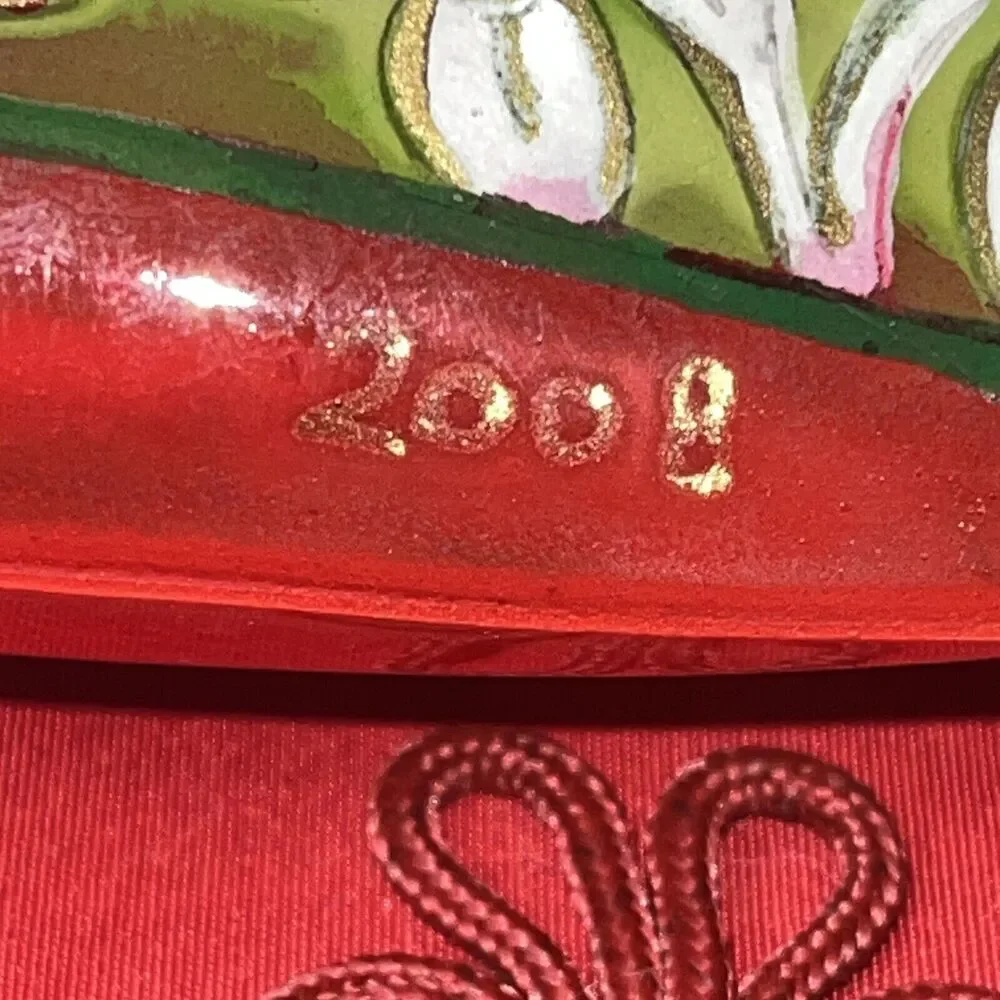 Pier 1 Li Bien 2008 Noel Joy Christmas Heart Hand Painted Ornament With Box